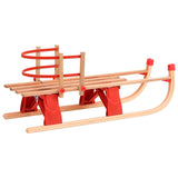 Folding Snow Sledge with Backrest 119 cm Wood 92493