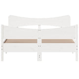 Bed Frame without Mattress White 160x200 cm Solid Wood Pine 3216376