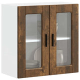 Kitchen Wall Cabinet with Glass Door Porto Smoked Oak 854152