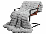 Anti-Slip Faux Rabbit Fur Blanket Olite 4 pcs Grey 130 x 150 cm 42021813