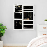 Mirror Jewellery Cabinet with LED Lights Wall Mounted White 353241