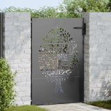 Garden Gate with Lock Black 85 x 125 cm Powder-coated steel 42015860