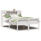 ZNTS Bookcase Bed without Mattress White 140x200 cm Solid Wood Pine 3322056