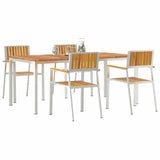 Outdoor Dining Set 5 pcs Solid Acacia Wood and Stainless Steel 3334793