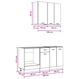 Kitchen Unit LYON 5 pcs White Engineered Wood 3438219