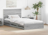 Bed Frame with Drawer Grey Sonoma 90 x 200 cm Engineer Wood 3409508