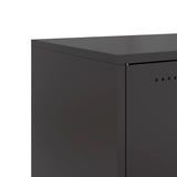 ZNTS Bedside Cabinets 2 pcs Black 36x39x78 cm Steel 846579