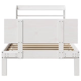 Bed Frame with Headboard without Mattress White 75x190 cm Small Single 3306812