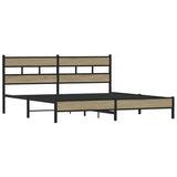 Metal Bed Frame without Mattress Sonoma Oak 180x200 cm Super King 3308495