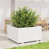 ZNTS Garden Planter White 90x90x49.5 cm Solid Wood Pine 3282535