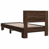 Bed Frame without Mattress Brown Oak 75x190 cm Small Single 845816