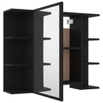 Bathroom Mirror Cabinet Black 80x20.5x64 cm Engineered Wood 802607