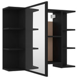 ZNTS Bathroom Mirror Cabinet Black 80x20.5x64 cm Engineered Wood 802607