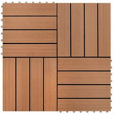 WPC Tiles 30x30cm 11pcs 1m2 Brown 40825