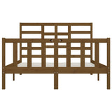 ZNTS Bed Frame without Mattress Honey Brown 150x200 cm King Size Solid Wood 3107621