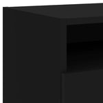 ZNTS Bedside Cabinet with LED Lights Black 40x39x37 cm 836800