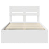 Bed Frame with Headboard White 120 x 190 cm Solid Pine Wood 3411439