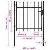 Door Fence Gate BOXTEL with Spear Top 100x75 cm 144358