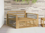 Outdoor Sofa Solid Acacia Wood White 3439146