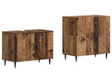 2 Piece Bathroom Cabinet Set HAARLEM Old Wood Engineered Wood 3417619