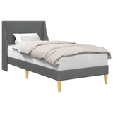 Bed Frame with Headboard Dark Grey 90 x 190 cm Fabric 42027376