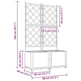 Garden Planter 2 pcs Grey 80 x 40 x 143 cm Plastic 42002861