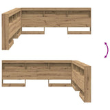 Storage Headboard with Shelf Artisan oak 200 cm Engineered wood 3335476