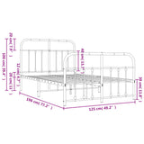 Bed Frame White Powder-Coated Steel 120x190 cm Bed Frame 352642