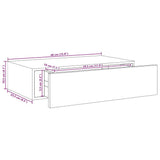 Wall-mounted Drawer Shelf Oak and White 40x23.5x10cm MDF 330249