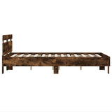 Bed Frame with LED without Mattress Smoked Oak 120x200 cm 3207557