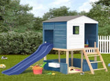 Outdoor Playset White and Blue Solid Wood Fir 3376143