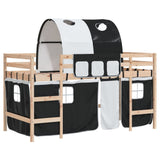 Kids' Loft Bed with Tunnel without Mattress White&Black 90x190cm 3207000