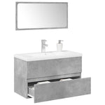 ZNTS 3 Piece Bathroom Furniture Set Concrete Grey Engineered Wood 3324912