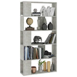 ZNTS Book Cabinet/Room Divider Concrete Grey 80x24x159 cm Engineered Wood 800103