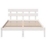 Bed Frame with Headboard White 150 x 200 cm Solid Pine wood 872159