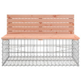 Garden Bench With Gabion Basket Wooden, Silver 3196249