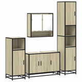 ZNTS 4 Piece Bathroom Furniture Set Sonoma Oak Engineered Wood 3301221