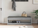 Hall Bench with Cushion with Shelf Grey Sonoma 103 x 38 x 45 cm 891589