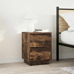 ZNTS Bedside Cabinet with LED Lights Smoked Oak 38x34x50 cm 861291