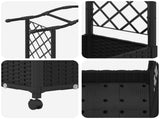 Raised Bed with Trellis and Roof Black 169 x 40 x 129 cm PP 3423097