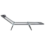 Folding Sun Lounger Folding Grey 182 x 55 x 85.5 cm Textilene 42003156