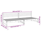 Garden Middle Sofas 2 pcs White 120x80 cm Solid Wood Pine 825717