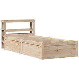 Bed Frame with Headboard 100x200 cm Solid Wood Pine 3306348