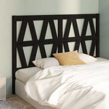 Bed Headboard Black 166x4x100 cm Solid Wood Pine 818634