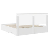 Bed Frame with Headboard White 200 x 200 cm Engineered Wood 3409608