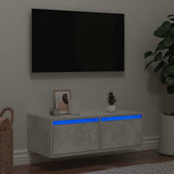 TV Cabinet with LED Lights Concrete Grey 75x35.5x25 cm 860232