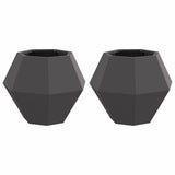 Planter 2 pcs Black 50 x 50 x 40 cm Steel 884053