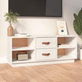 TV Cabinet White 100x34x40 cm Solid Wood Pine 818226