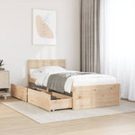 ZNTS Bed Frame without Mattress 90x190 cm Single Solid Wood Pine 846804