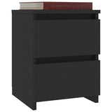 Bedside Cabinet Set of 2 Black Engineered wood 30x30x40 cm 800516